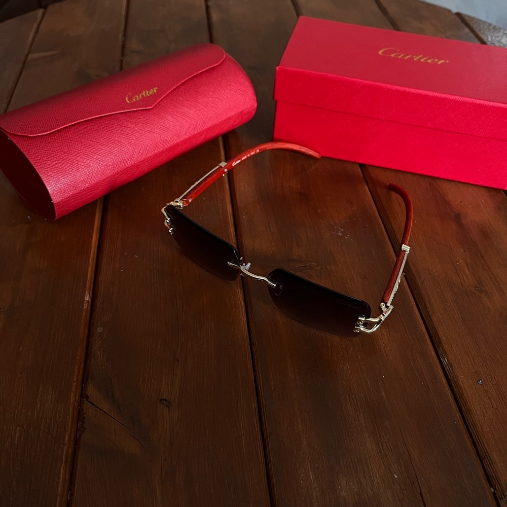 Cartier Red and Black Sunglasses